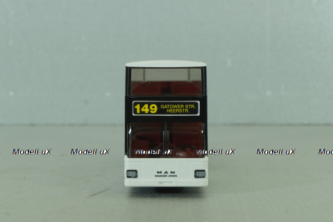 MAN D89 double decker bus, white, 7310542, Wiking 1:87