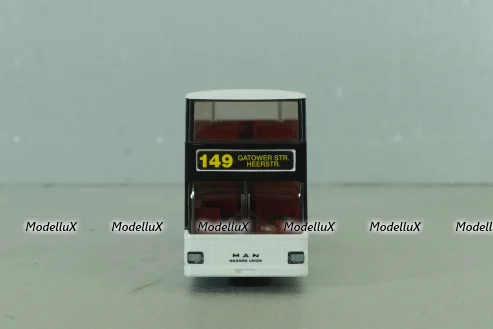 MAN D89 double decker bus, white, 7310542, Wiking 1:87