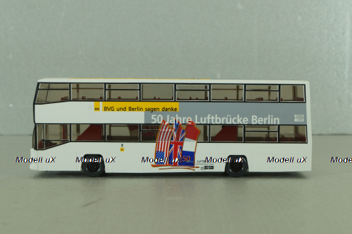 MAN D89 double decker bus, white, 7310542, Wiking 1:87