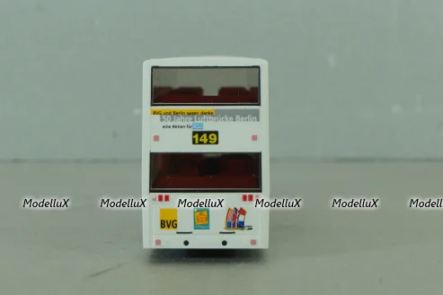 MAN D89 double decker bus, white, 7310542, Wiking 1:87
