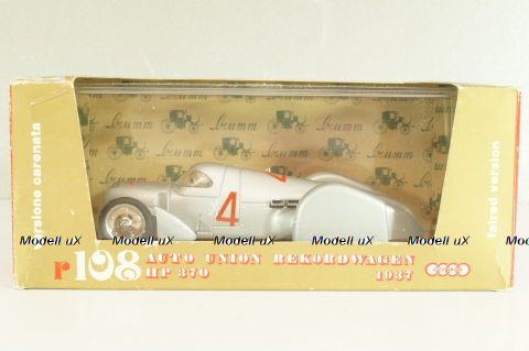 Auto Union Rekordwagen HP 370 #4 1937, silver, R108, Brumm 1:43