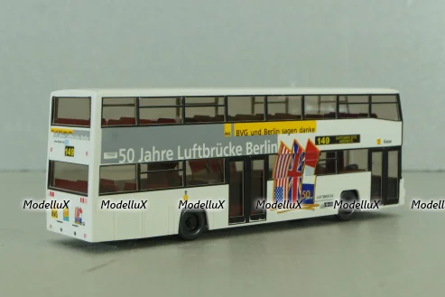 MAN D89 double decker bus, white, 7310542, Wiking 1:87