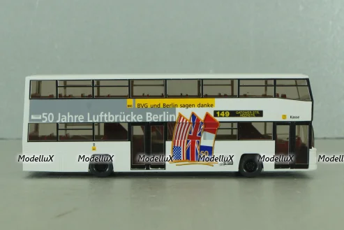 MAN D89 double decker bus, white, 7310542, Wiking 1:87
