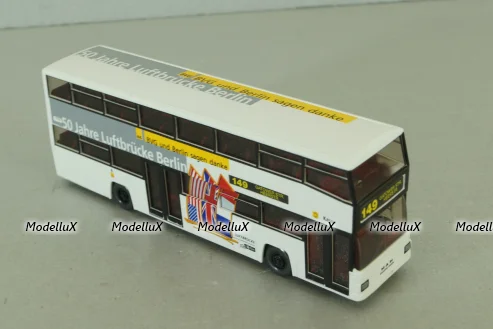 MAN D89 double decker bus, white, 7310542, Wiking 1:87