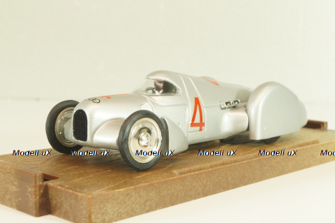 Auto Union Rekordwagen HP 370 #4 1937, silver, R108, Brumm 1:43