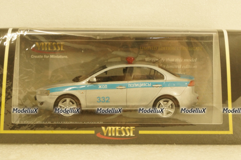 Mitubishi Lancer Kazakhstan Police 2010 silver / blue, 29318, Vitesse 1:43