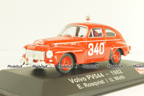 Volvo PV544 #340 rally Monte Carlo 1962, E.Rosqvist/U.Wirth, red, Rally Monte Carlo Legendary rally cars, Atlas 1:43