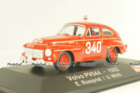 Volvo PV544 #340 rally Monte Carlo 1962, E.Rosqvist/U.Wirth, red, Rally Monte Carlo Legendary rally cars, Atlas 1:43