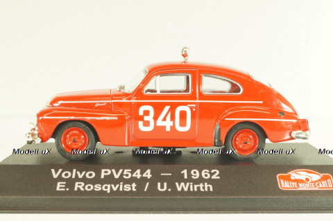 Volvo PV544 #340 rally Monte Carlo 1962, E.Rosqvist/U.Wirth, red, Rally Monte Carlo Legendary rally cars, Atlas 1:43