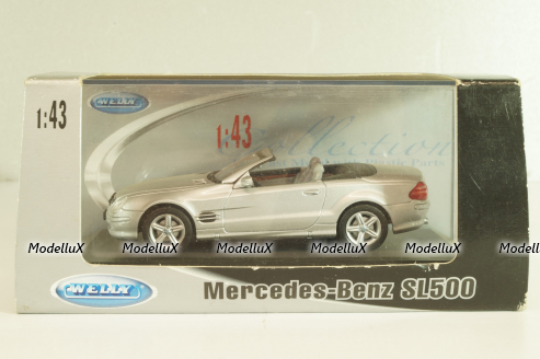 Mercedes-Benz SL 500 Cabriolet 2001 (R230), silver, 43005SW, Welly 1:43