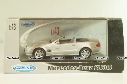 Mercedes-Benz SL 500 Cabriolet 2001 (R230), silver, 43005SW, Welly 1:43