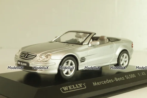 Mercedes-Benz SL 500 Cabriolet 2001 (R230), silver, 43005SW, Welly 1:43