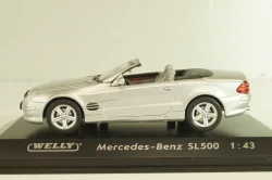 Mercedes-Benz SL 500 Cabriolet 2001 (R230), silver, 43005SW, Welly 1:43