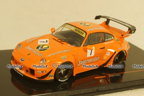 Porsche 911 (993) RWB #7 Rauh-Welt Jägermeister orange, MOC210, IXO 1:43