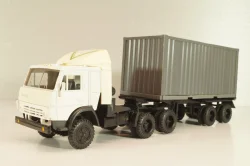 Камаз-5410 с п/прицепом контейнеровозом, белый/серый, Арек 1:43