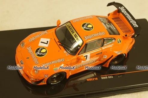 Porsche 911 (993) RWB #7 Rauh-Welt Jägermeister orange, MOC210, IXO 1:43