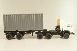 Камаз-5410 с п/прицепом контейнеровозом, белый/серый, Арек 1:43