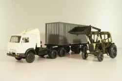 Камаз-5410 с п/прицепом контейнеровозом, белый/серый, Арек 1:43