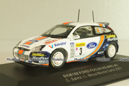 Ford Focus RS WRC #3 Rally Monte Carlo 2001, Sainz/Moya, SKM188, Skid 1:43 Уценка!