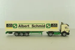 Mercedes SK 1735 LS tractor with semi-trailer "Albert Schmid" 1992, beige, 22973, Herpa 1:87