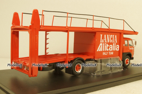 Fiat 673 Race Car Transporter 1976 Lancia Alitalia Rally Team, TRU037, IXO 1:43