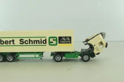 Mercedes SK 1735 LS tractor with semi-trailer "Albert Schmid" 1992, beige, 22973, Herpa 1:87