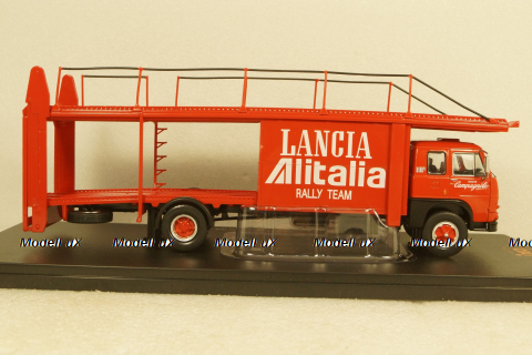 Fiat 673 Race Car Transporter 1976 Lancia Alitalia Rally Team, TRU037, IXO 1:43