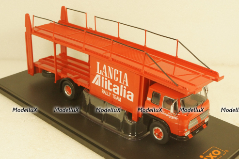 Fiat 673 Race Car Transporter 1976 Lancia Alitalia Rally Team, TRU037, IXO 1:43