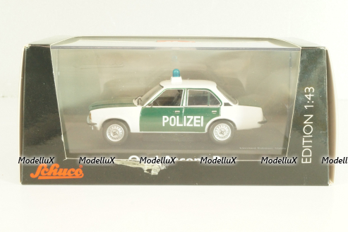 Opel Ascona B Polizei 1976, green/white, 03294, Schuco 1:43