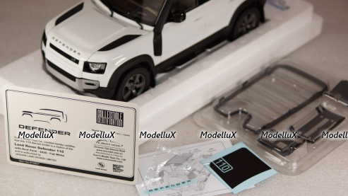 Land Rover Defender 110 with Roof Pack 2020 Fuji White, Almost Real 1:18