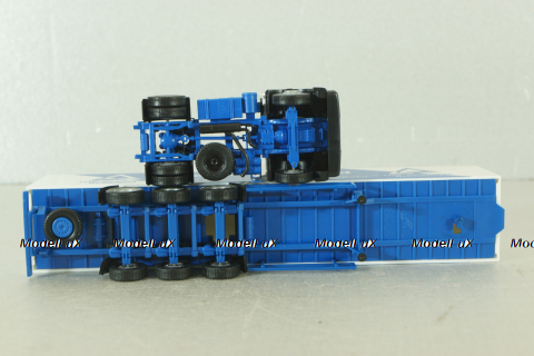 Mercedes SK 1850 LS tractor with semi-trailer "Fahrerschulung" 1994, blue/white, Herpa 1:87