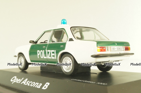 Opel Ascona B Polizei 1976, green/white, 03294, Schuco 1:43