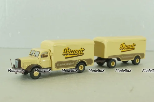 Henschel HS 140 with trailer Brandt, beige, 7314, Brekina 1:87