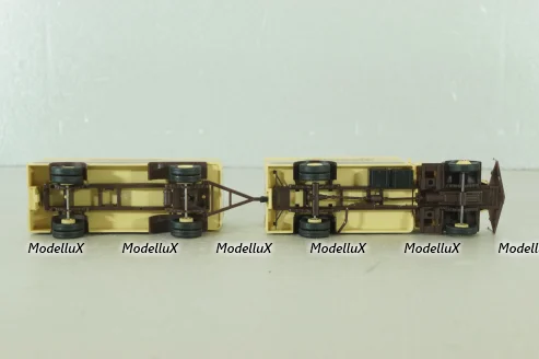 Henschel HS 140 with trailer Brandt, beige, 7314, Brekina 1:87