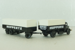 Krupp Mustang with trailer 3-axle, Huppertz, black, 7720, Brekina 1:87