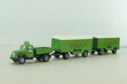 Magirus Mercur with 2 trailer Schenker, green, 4258, Brekina 1:87