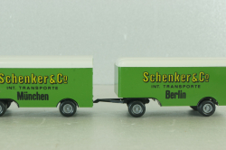 Magirus Mercur with 2 trailer Schenker, green, 4258, Brekina 1:87