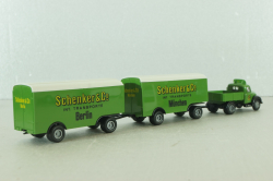Magirus Mercur with 2 trailer Schenker, green, 4258, Brekina 1:87