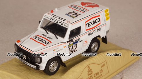 MERCEDES 280 GE # 142 - J. ICKX - C. BRASSEUR - DAKAR 1983, Norev 1:43 Уценка!