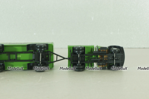 Magirus Mercur with 2 trailer Schenker, green, 4258, Brekina 1:87