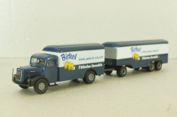 MAN F8 with trailer 3-axel, Birkel, blue, 7216 , Brekina 1:87