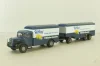 MAN F8 with trailer 3-axel, Birkel, blue, 7216 , Brekina 1:87