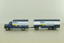 MAN F8 with trailer 3-axel, Birkel, blue, 7216 , Brekina 1:87