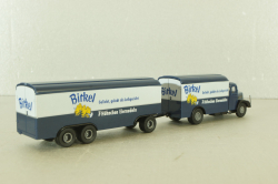 MAN F8 with trailer 3-axel, Birkel, blue, 7216 , Brekina 1:87