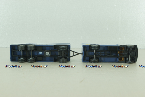 MAN F8 with trailer 3-axel, Birkel, blue, 7216 , Brekina 1:87