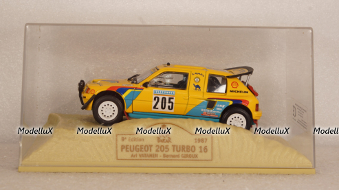 Peugeot 205 Turbo 16 Grand Raid Rally Paris–Dakar 1987 A. Vatanen-B.Giroux, Norev 1:43