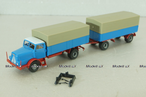 IFA H6 with trailer, blue, 7110, Brekina 1:87 