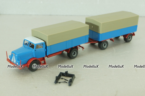 IFA H6 with trailer, blue, 7110, Brekina 1:87 