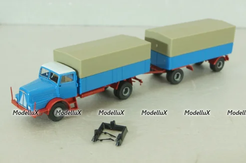 IFA H6 with trailer, blue, 7110, Brekina 1:87 