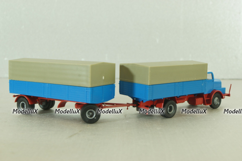IFA H6 with trailer, blue, 7110, Brekina 1:87 